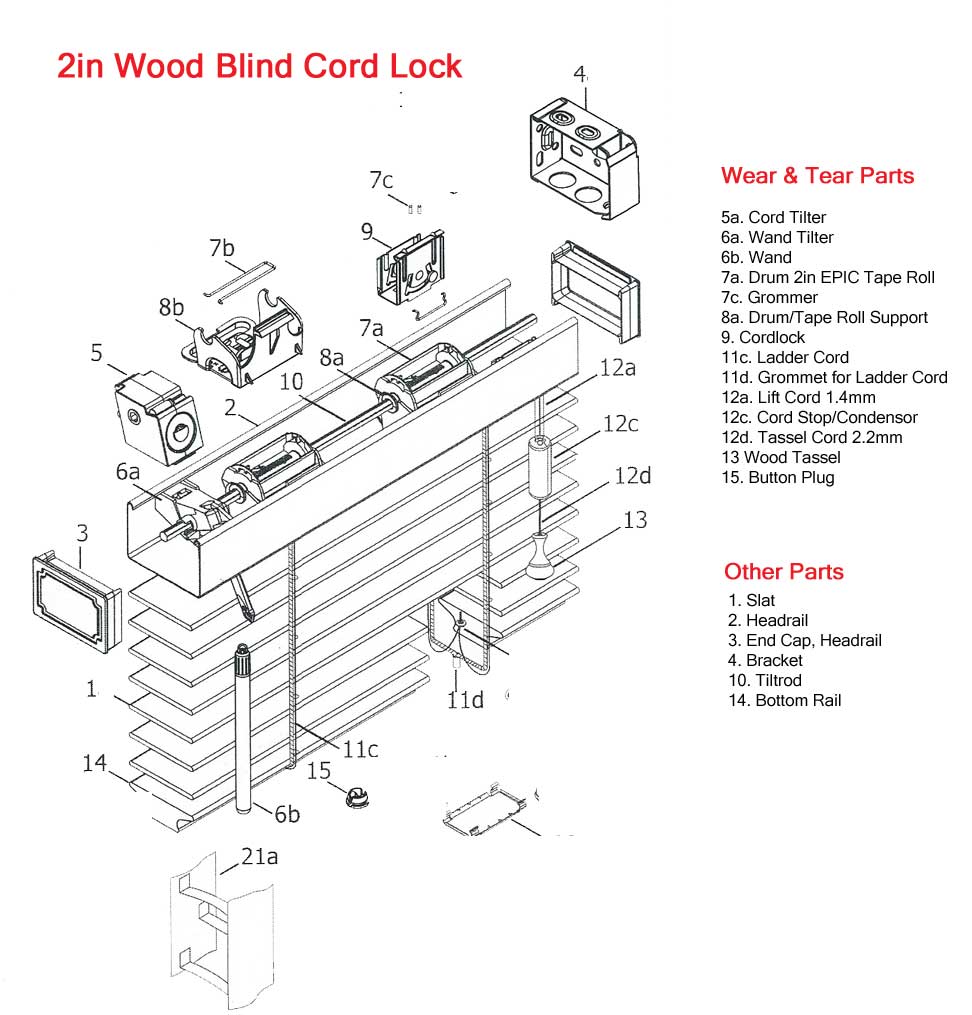 Wood & Faux Wood Blind Diagram 